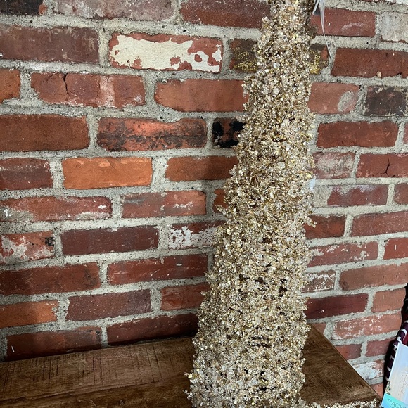 Rachel Zoe gold sparkly Christmas trees. One is 30 inches. The smaller one is 18 - Picture 4 of 16